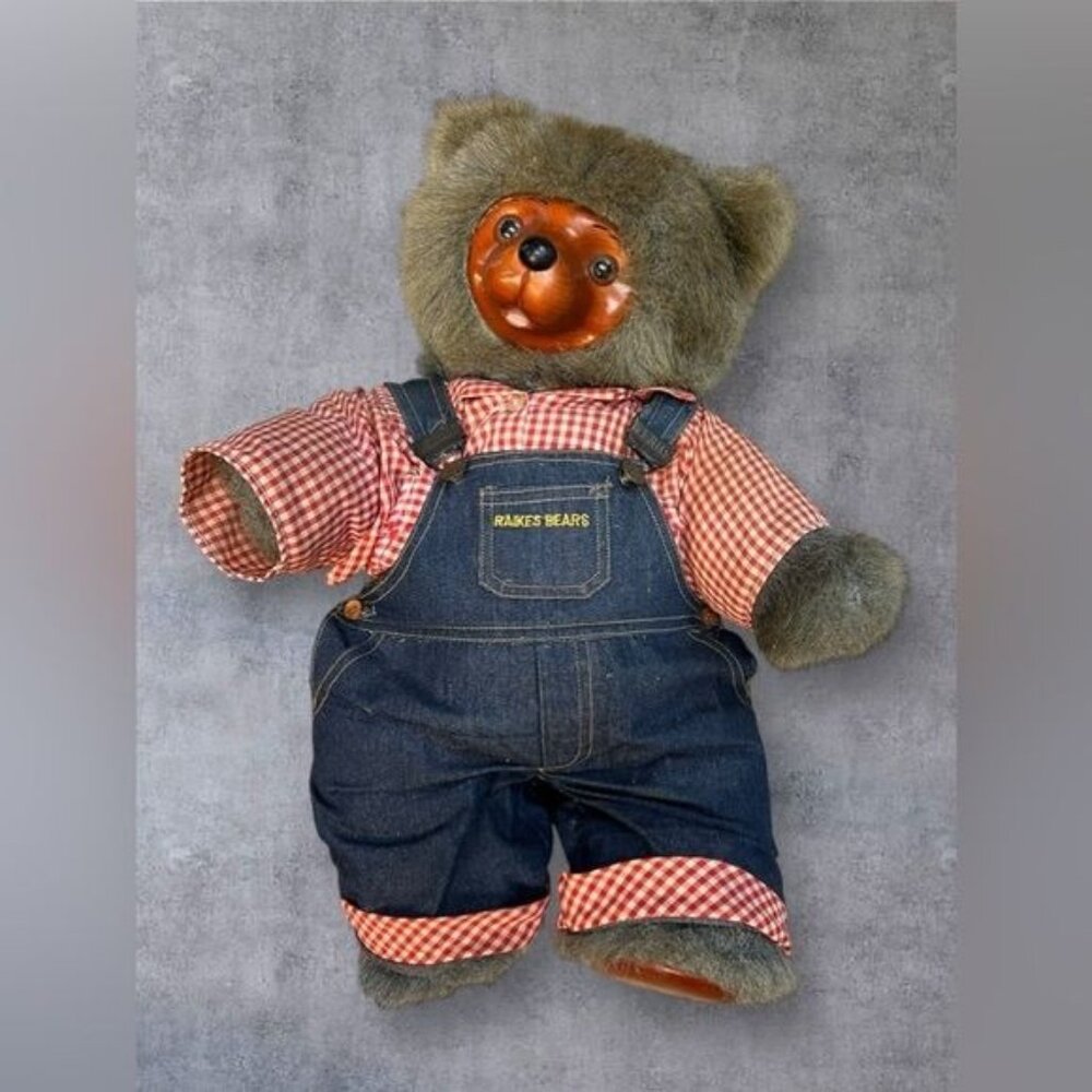 Vintage 1985 Robert Raikes Huckle Bear 5446 Farmer Overalls Limited Edition
